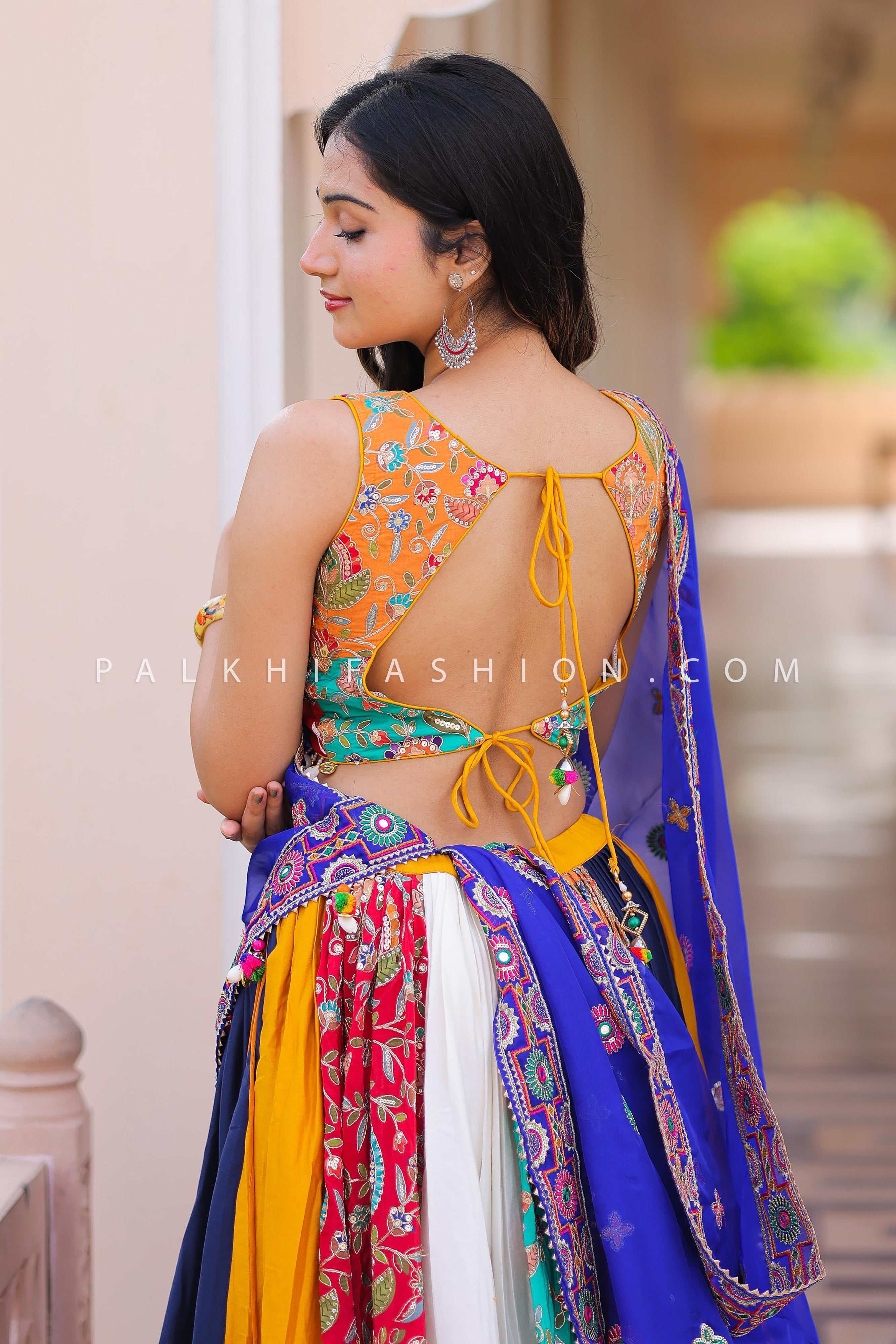 Raas Reloaded: Designer Multicolor Mirror Work Navratri Chaniya Choli Set – Palkhi Fashion
