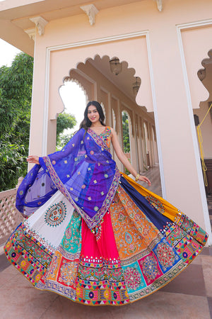 Raas Reloaded: Designer Multicolor Mirror Work Navratri Chaniya Choli Set – Palkhi Fashion