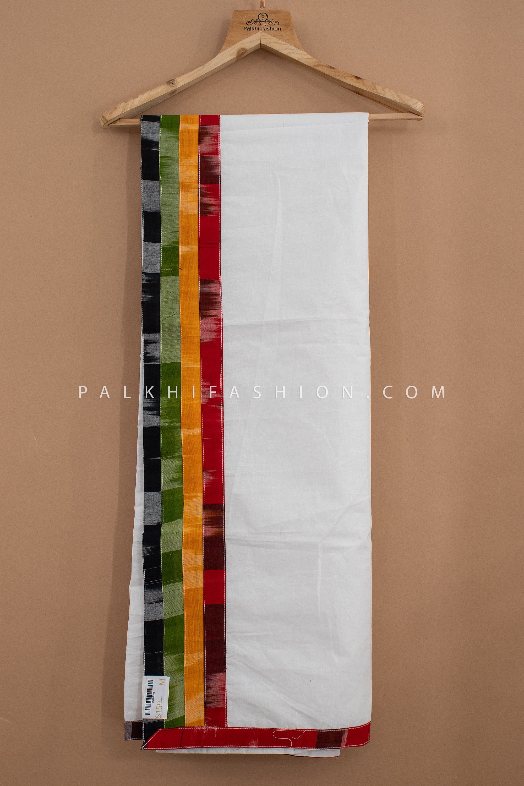 🌈 Raas Rhapsody: White Cotton Navratri Chaniya Choli with Multicolor Ikat – Palkhi Fashion