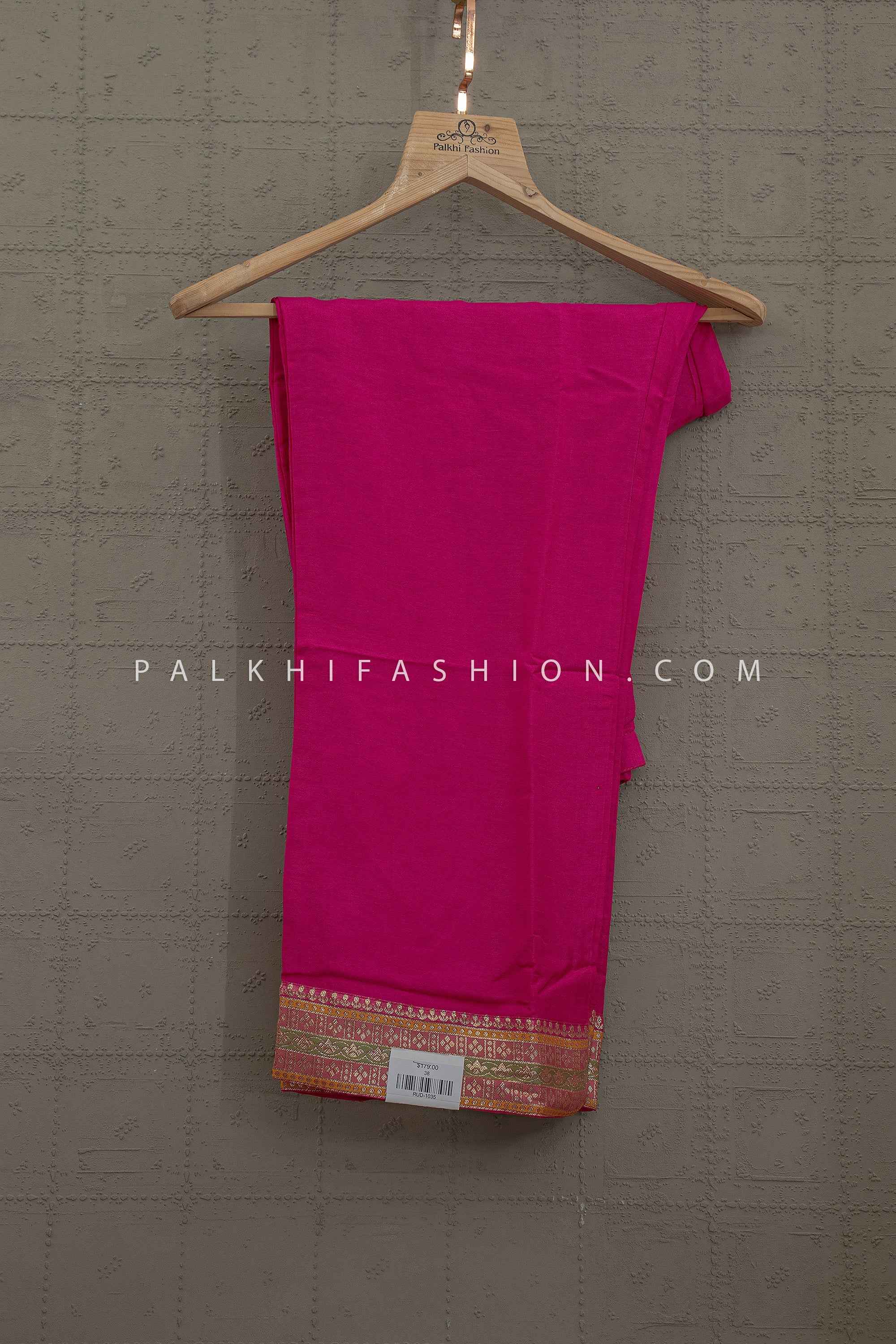 Rani Pink Banarasi Style Anarkali Suit – Palkhi Fashion