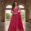Rani Radiance: Rani Pink Bandhani Outfit with Handwork and Dupatta
