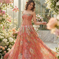 Resort Bloom Strapless Corset Designer Lehenga Set | Palkhi Fashion Houston