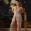 Rose Quartz Radiance: Designer Palazzo Suit with Attractive Embroidery – Palkhi Fashion