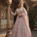 Rose - Quartz Radiance: Pastel Pink Designer Lehenga Choli with Beads & Cutdana – Palkhi Fashion