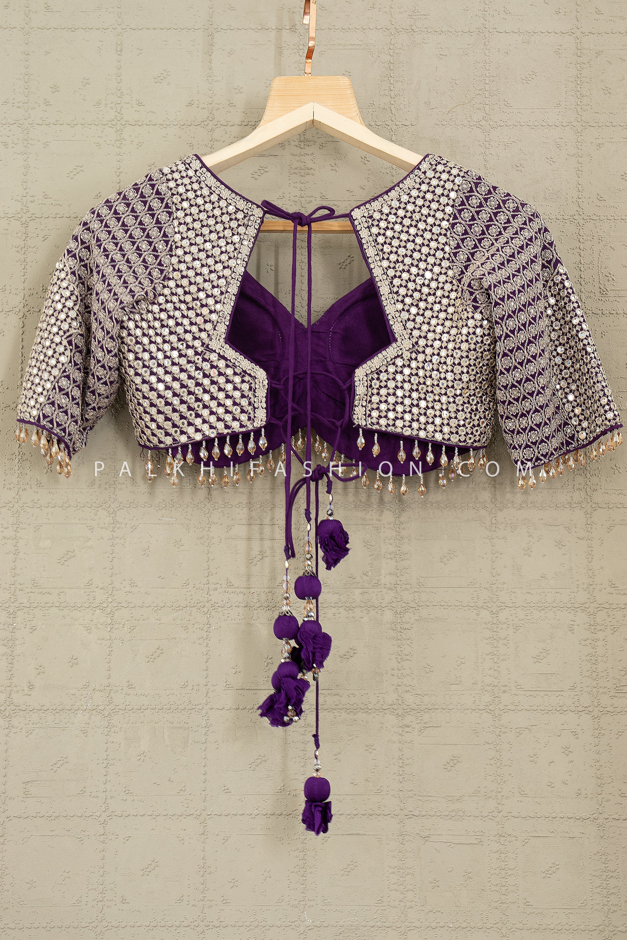 Royal Amethyst: Full - Flair Embroidered Lehenga Choli Set – Palkhi Fashion Houston