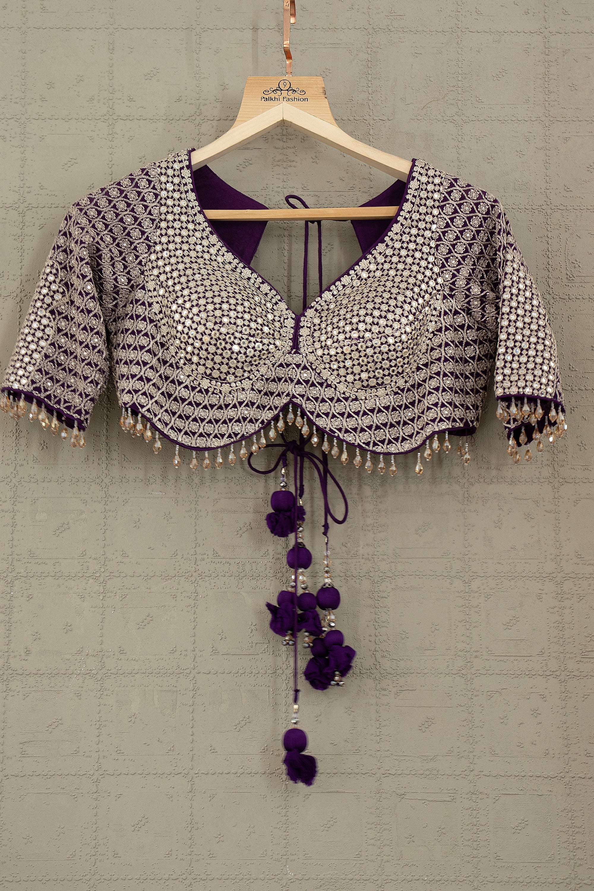 Royal Amethyst: Full - Flair Embroidered Lehenga Choli Set – Palkhi Fashion Houston