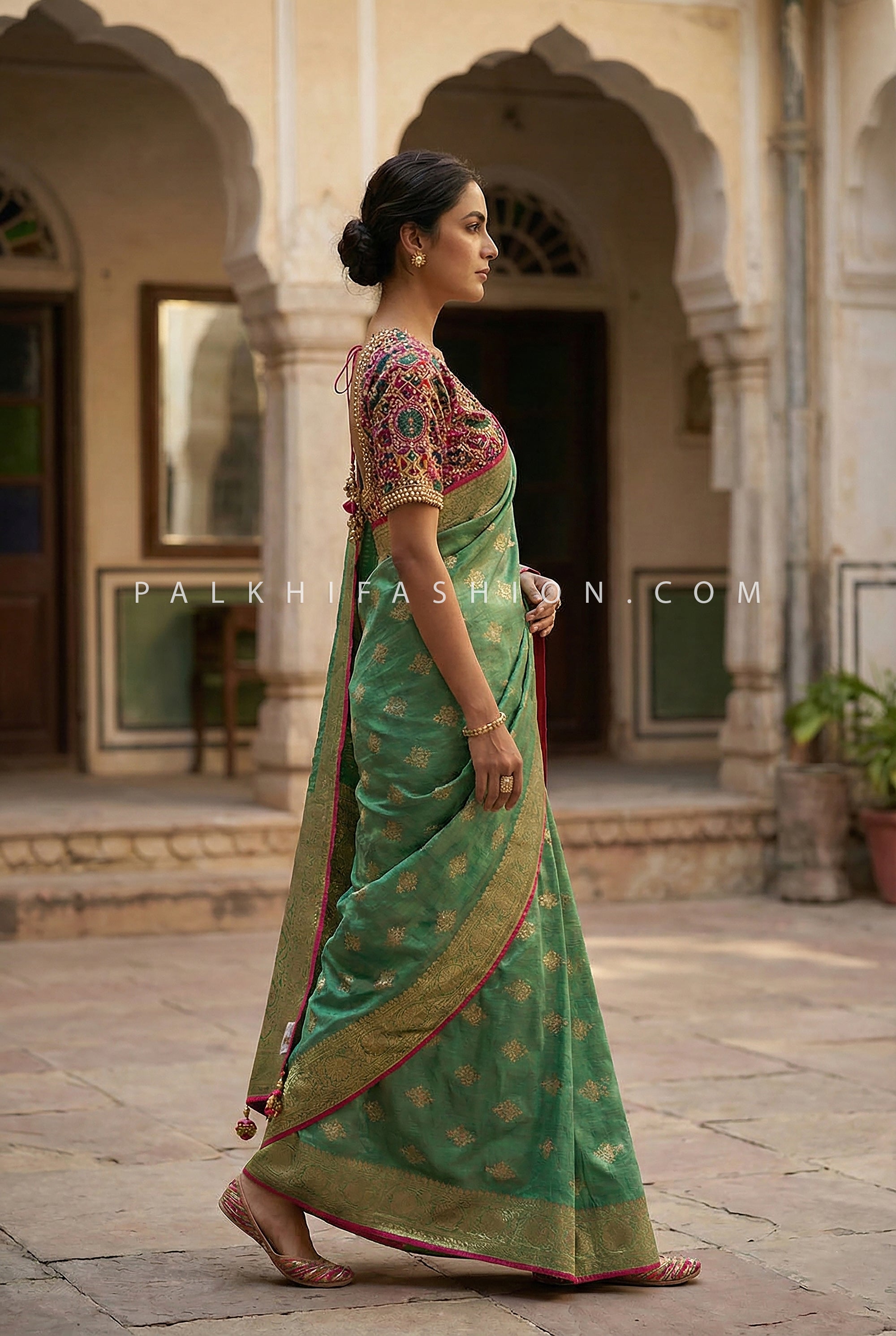 Royal Banarasi Silk Saree with Patola Silk Handworked Blouse – Palkhi Fashion Houston