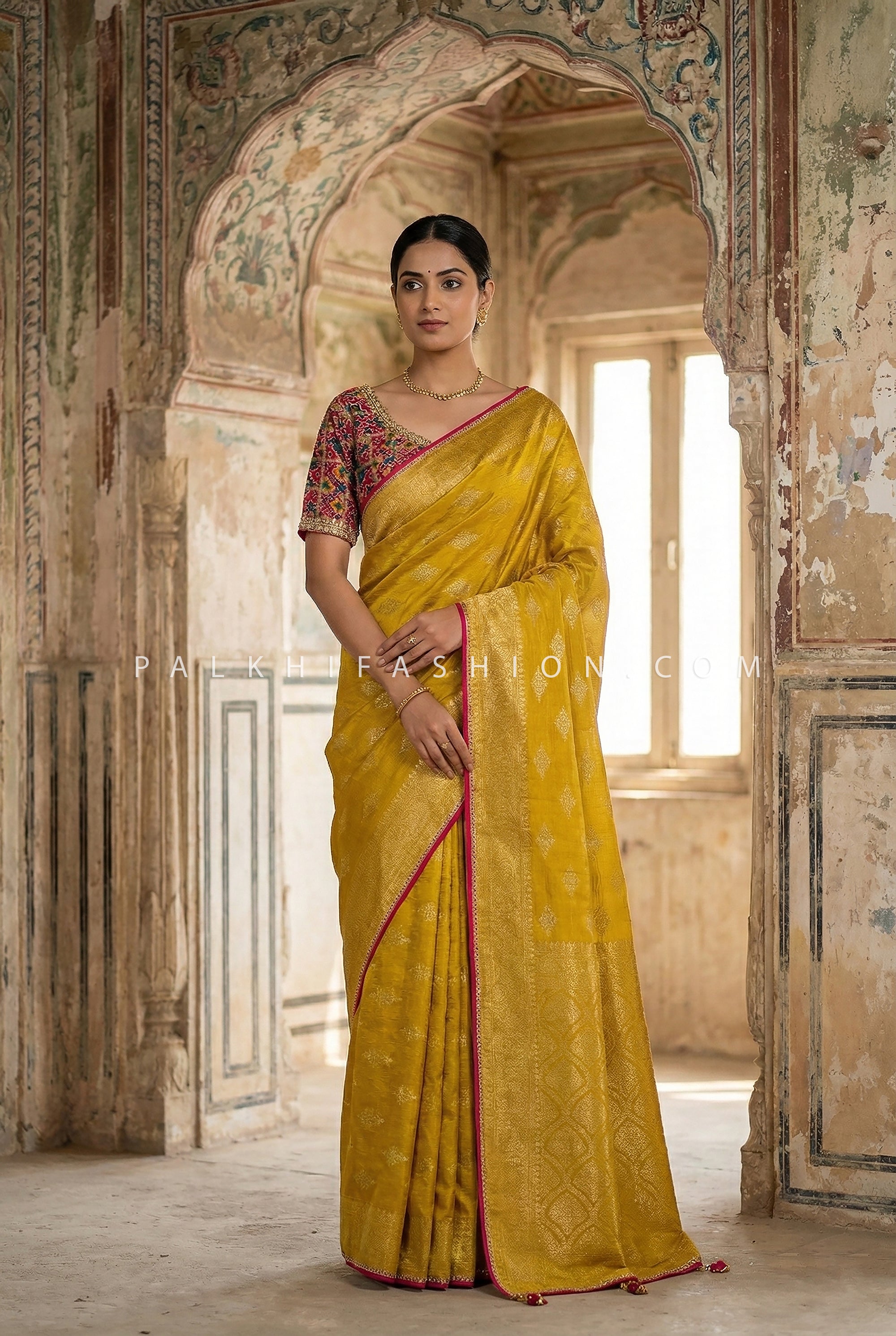Royal Banarasi Silk Saree with Patola Silk Handworked Blouse – Palkhi Fashion Houston