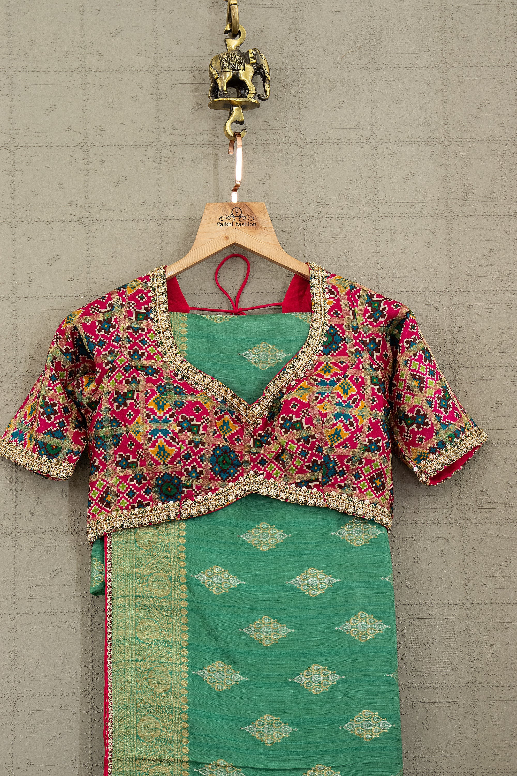 Royal Banarasi Silk Saree with Patola Silk Handworked Blouse – Palkhi Fashion Houston