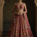 ✨ Royal Fusion: Rosewood Pink Patola Weave Lehenga Choli – Palkhi Fashion