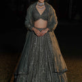 Royal Grandeur: Dark Green Hand worked Designer Lehenga Choli