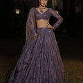 Royal Grandeur: Purple Taupe Color Hand worked Designer Lehenga Choli