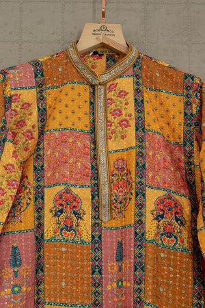 ✨ Royal Heritage Glow: Multicolor Banarasi Patchwork Kurta with Mughal Motifs – Palkhi Fashion