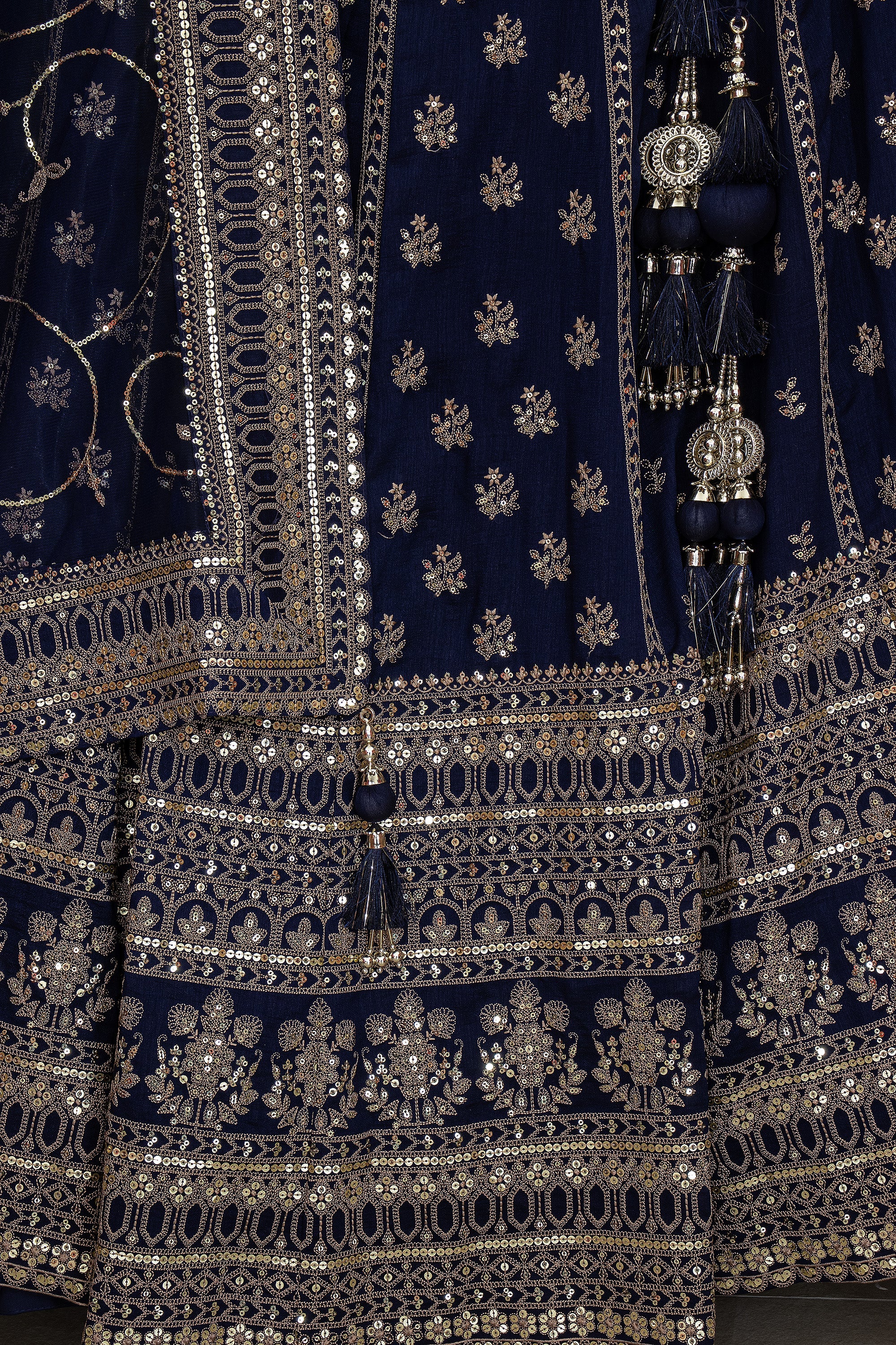 Royal Midnight Elegance – Navy Blue Designer Lehenga Choli Set – Palkhi Fashion