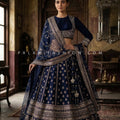 Royal Midnight Elegance – Navy Blue Designer Lehenga Choli Set – Palkhi Fashion