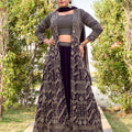 Royal Radiance: Deep Purple Indo - Western Lehenga Set with Embroidered Jacket