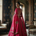 Royal Shiraz Bridesmaid Lehenga with Antique Zari Embroidery | Palkhi Fashion