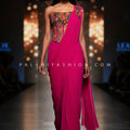 Runway Rebel: Pink Sculpt Corset Pre - Pleated Designer Saree – Palkhi Fashion