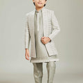 Sage Green Boys Indowestern with Embroidered Jacket – Palkhi Fashion