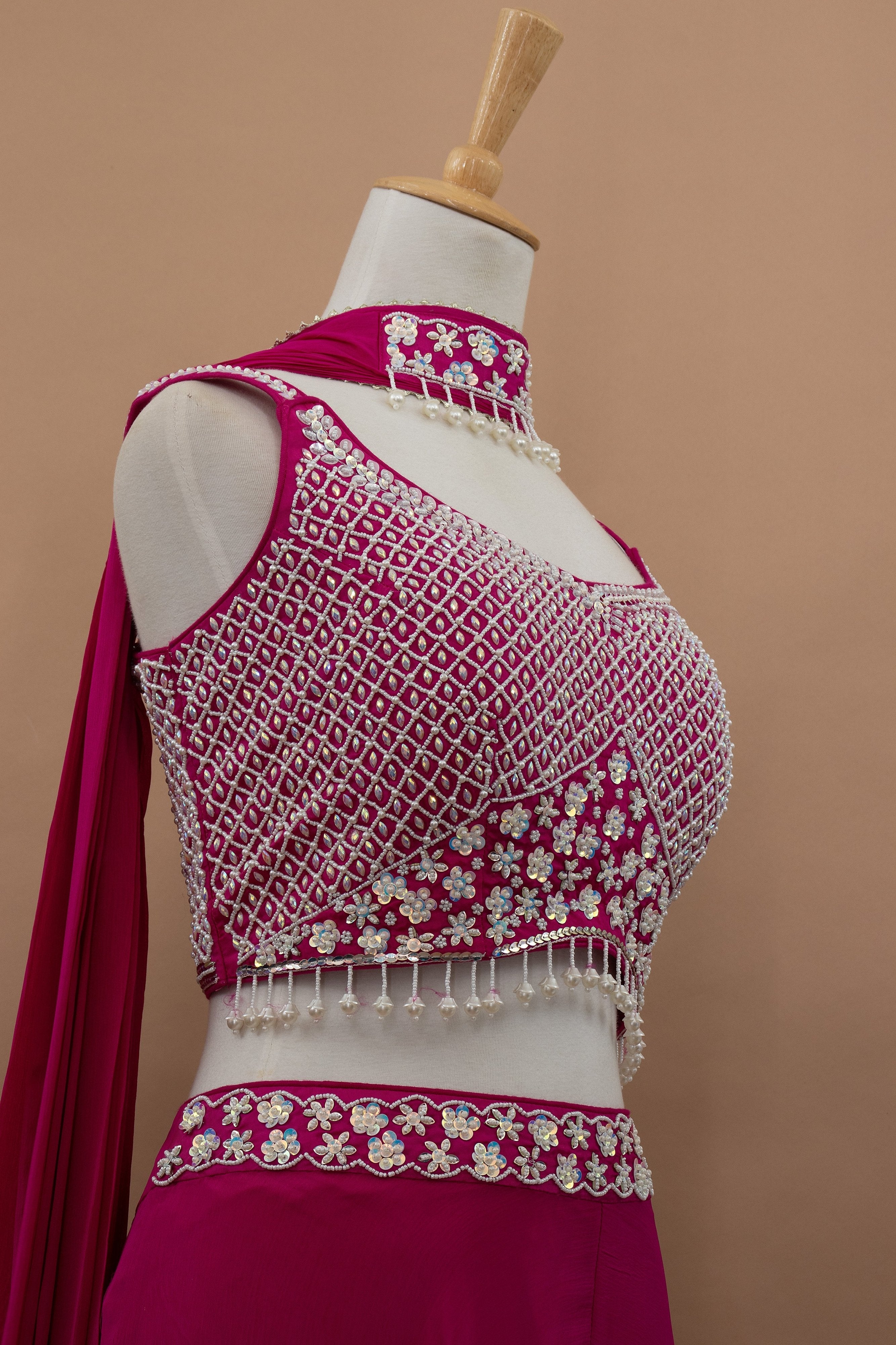 💗 Spotlight Ready: Rani Pink Designer Palazzo Set with Heavily Embellished Blouse – Palkhi Fashion
