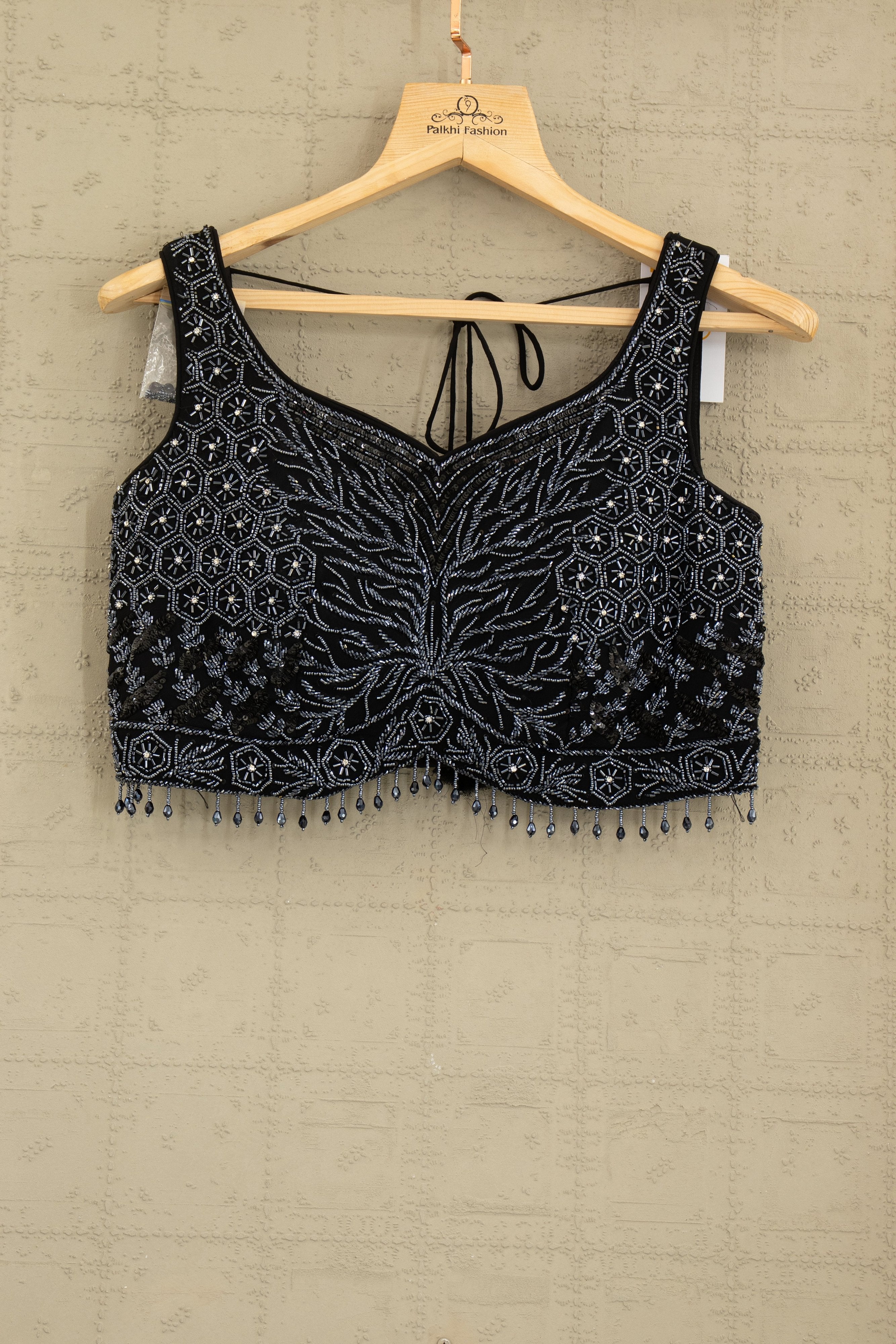 🖤 Starlit Noir: Black Georgette Handwork Lehenga Choli Set by Palkhi Fashion