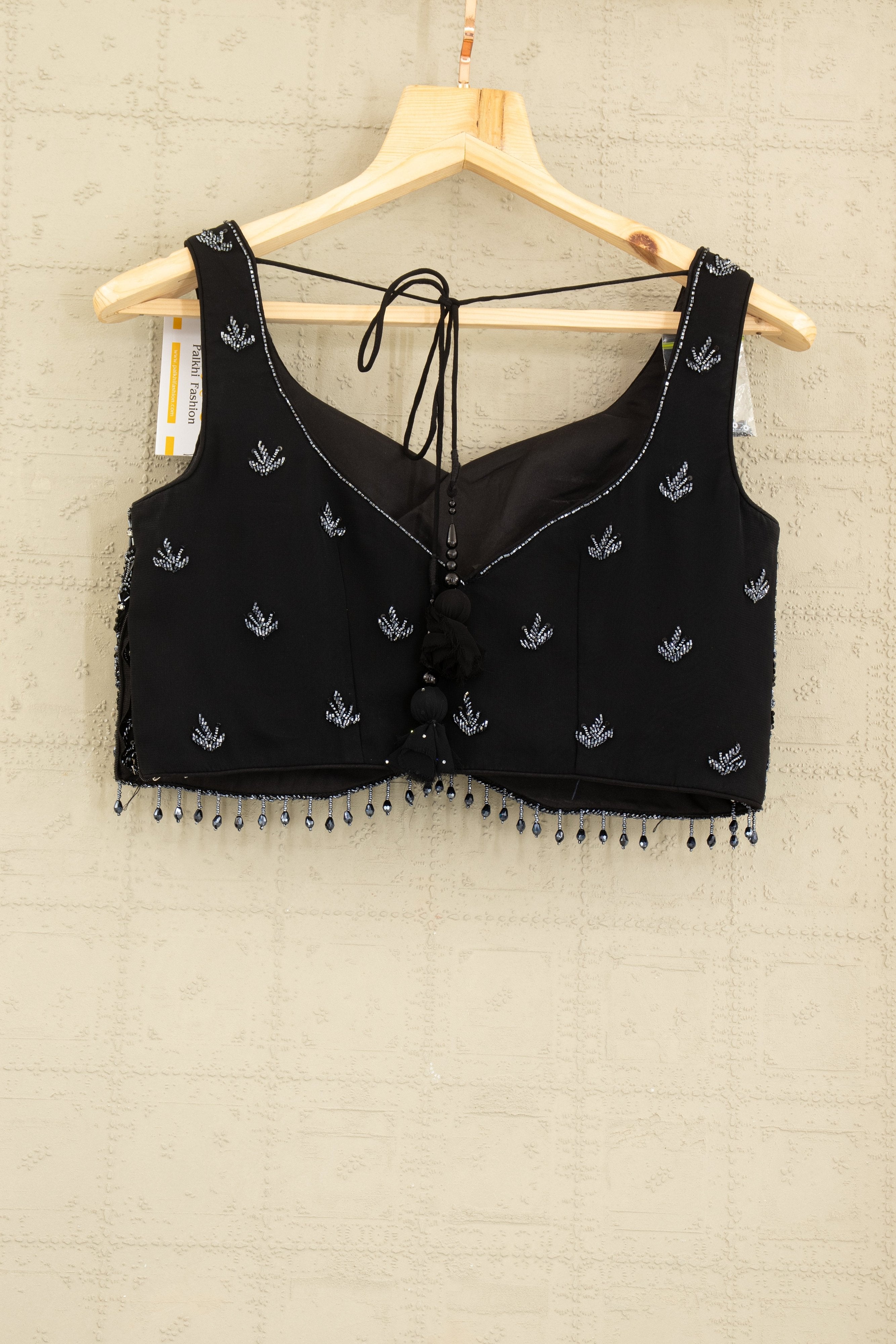 🖤 Starlit Noir: Black Georgette Handwork Lehenga Choli Set by Palkhi Fashion