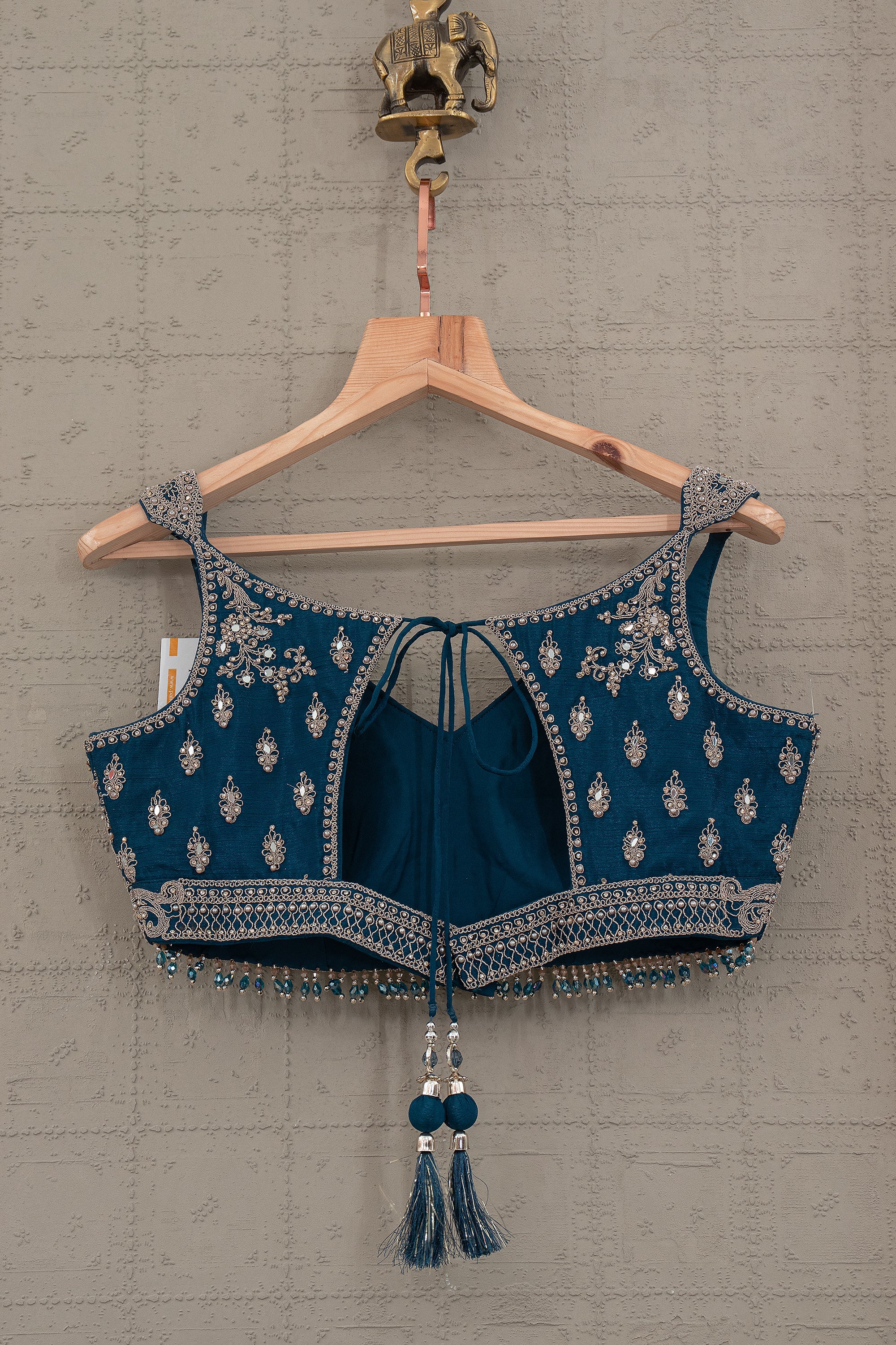 Teal Baroque Elegance – Deep Petrol Lehenga Choli with Hand Embellished Blouse | Palkhi Fashion