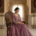 Timeless Elegance - Mauve Rose Embroidered Organza Designer Gown | Palkhi Fashion