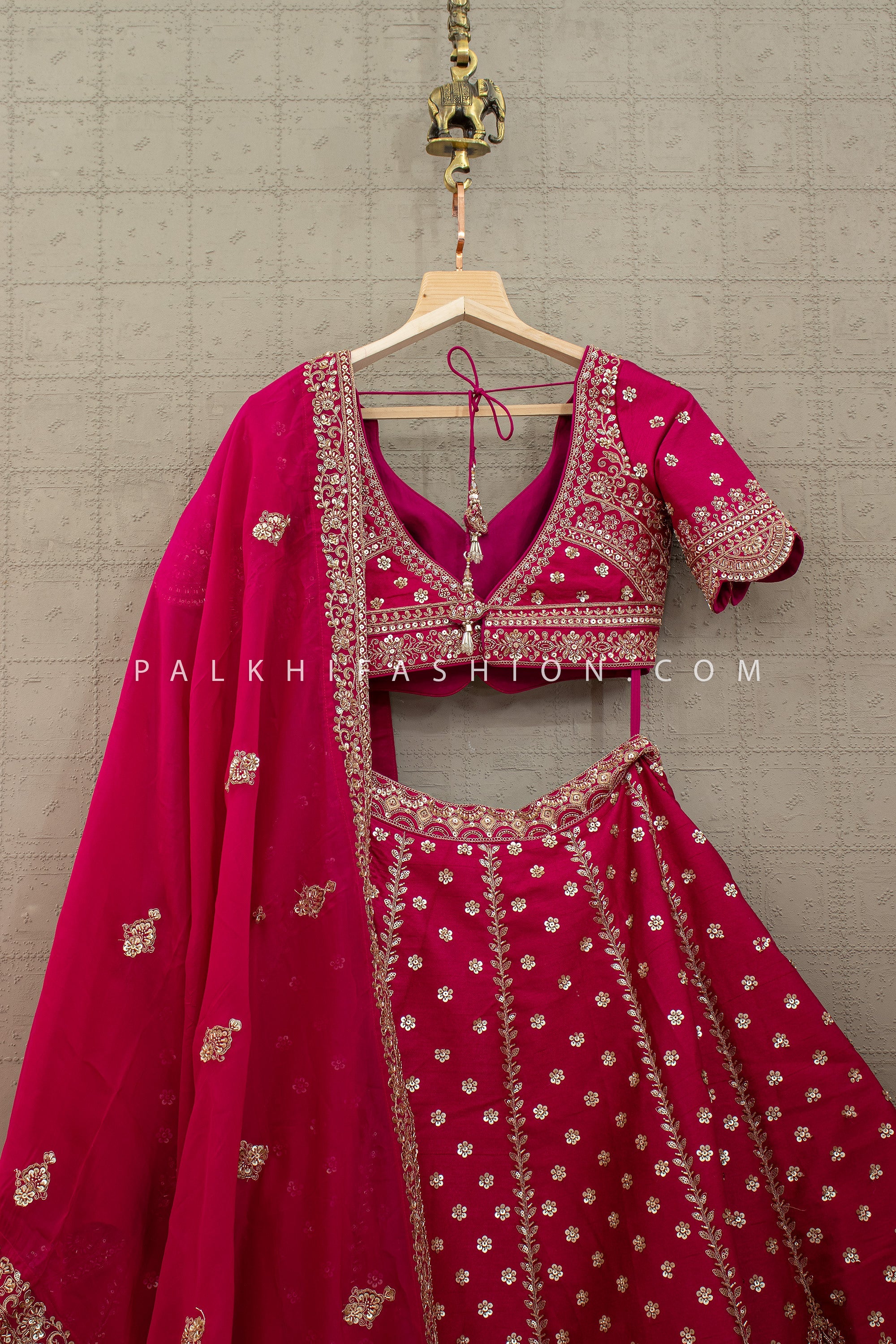 Timeless Royal Craft - Rani Pink Pure Silk Handwork Lehenga Choli – Palkhi Fashion