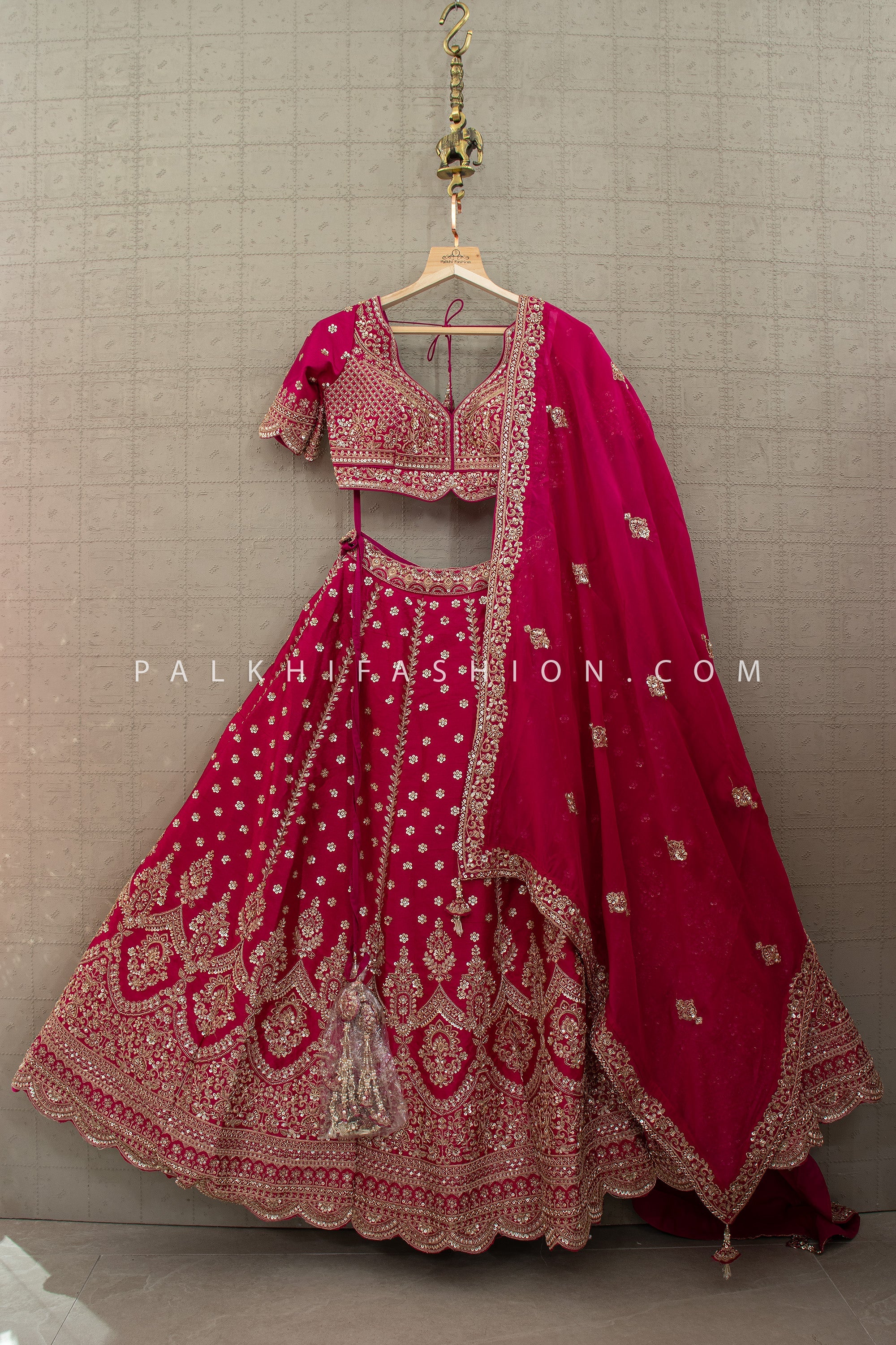 Timeless Royal Craft - Rani Pink Pure Silk Handwork Lehenga Choli – Palkhi Fashion