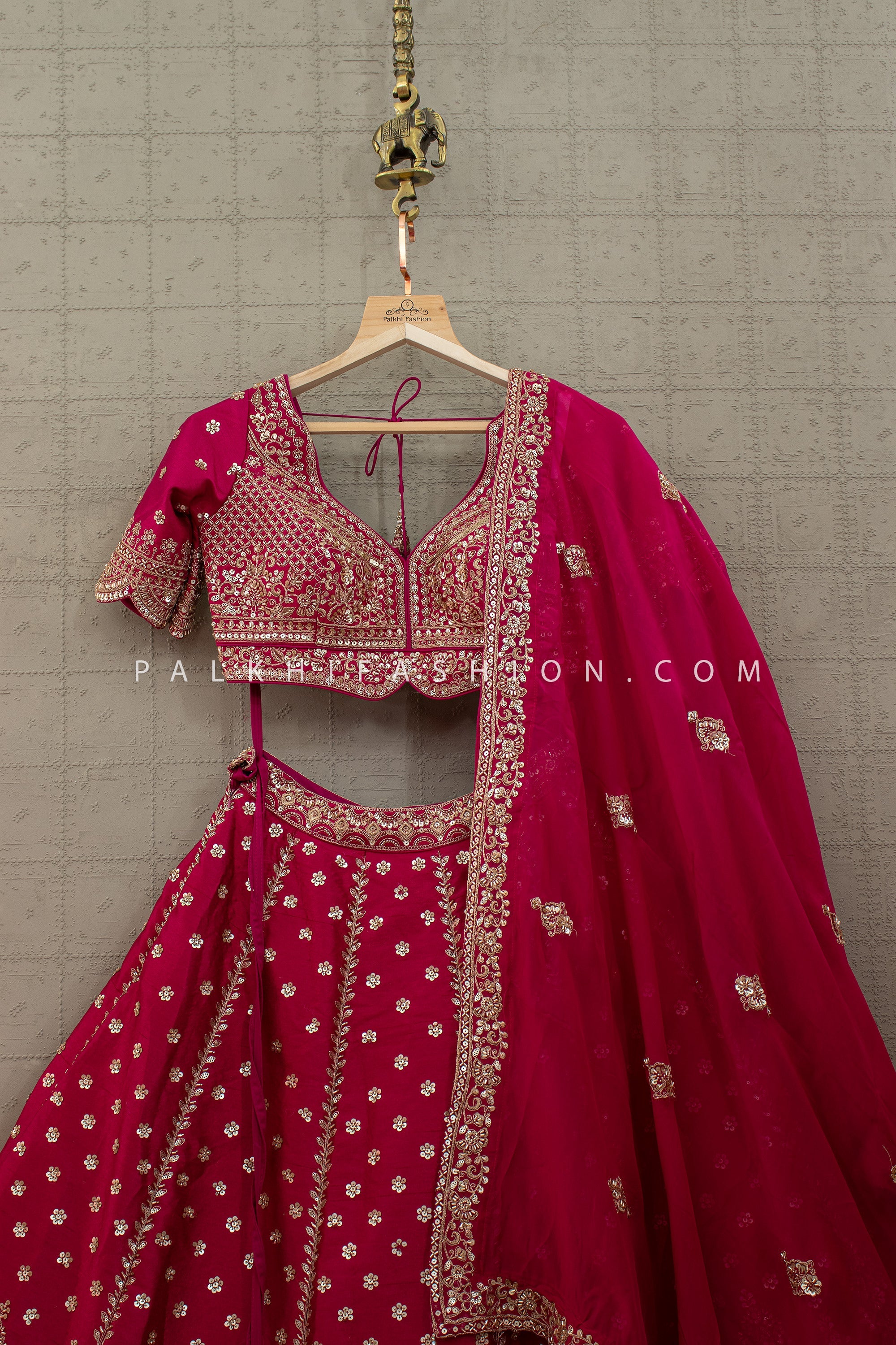 Timeless Royal Craft - Rani Pink Pure Silk Handwork Lehenga Choli – Palkhi Fashion