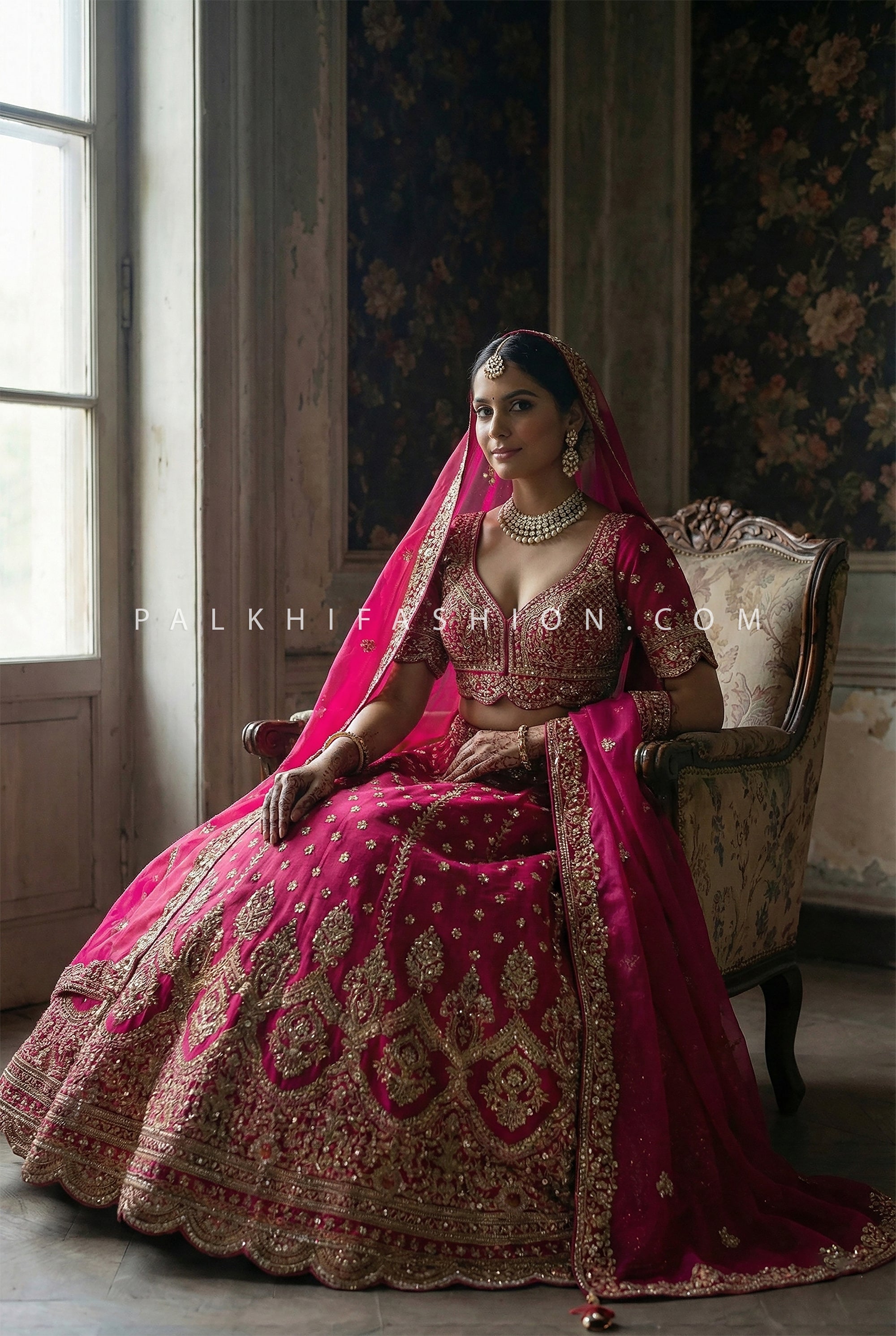 Timeless Royal Craft - Rani Pink Pure Silk Handwork Lehenga Choli – Palkhi Fashion