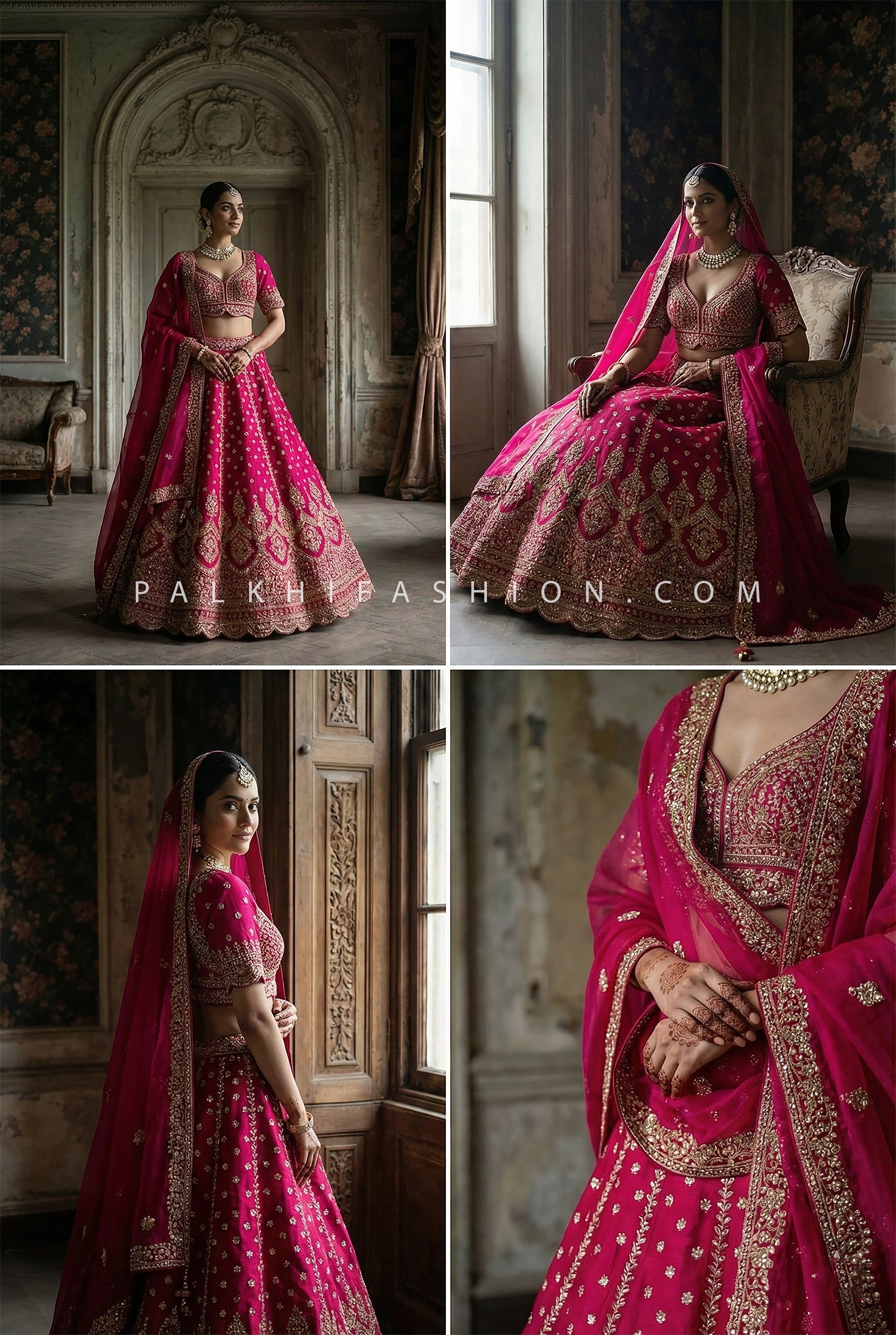 Timeless Royal Craft - Rani Pink Pure Silk Handwork Lehenga Choli – Palkhi Fashion