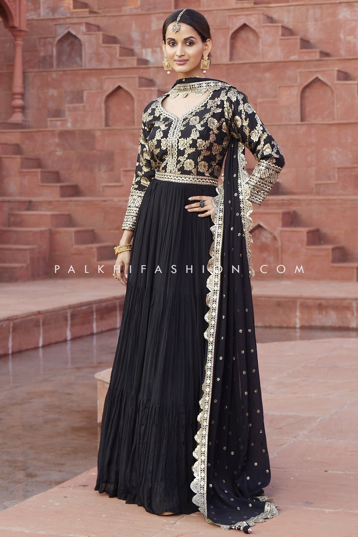Graceful Blackcurrant Girls Outfit With Elegant Work – Palkhi Fashion