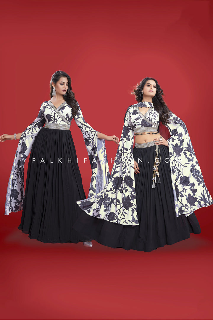 Black Lehenga Choli With Alluring Style & Work - Palkhi Fashion