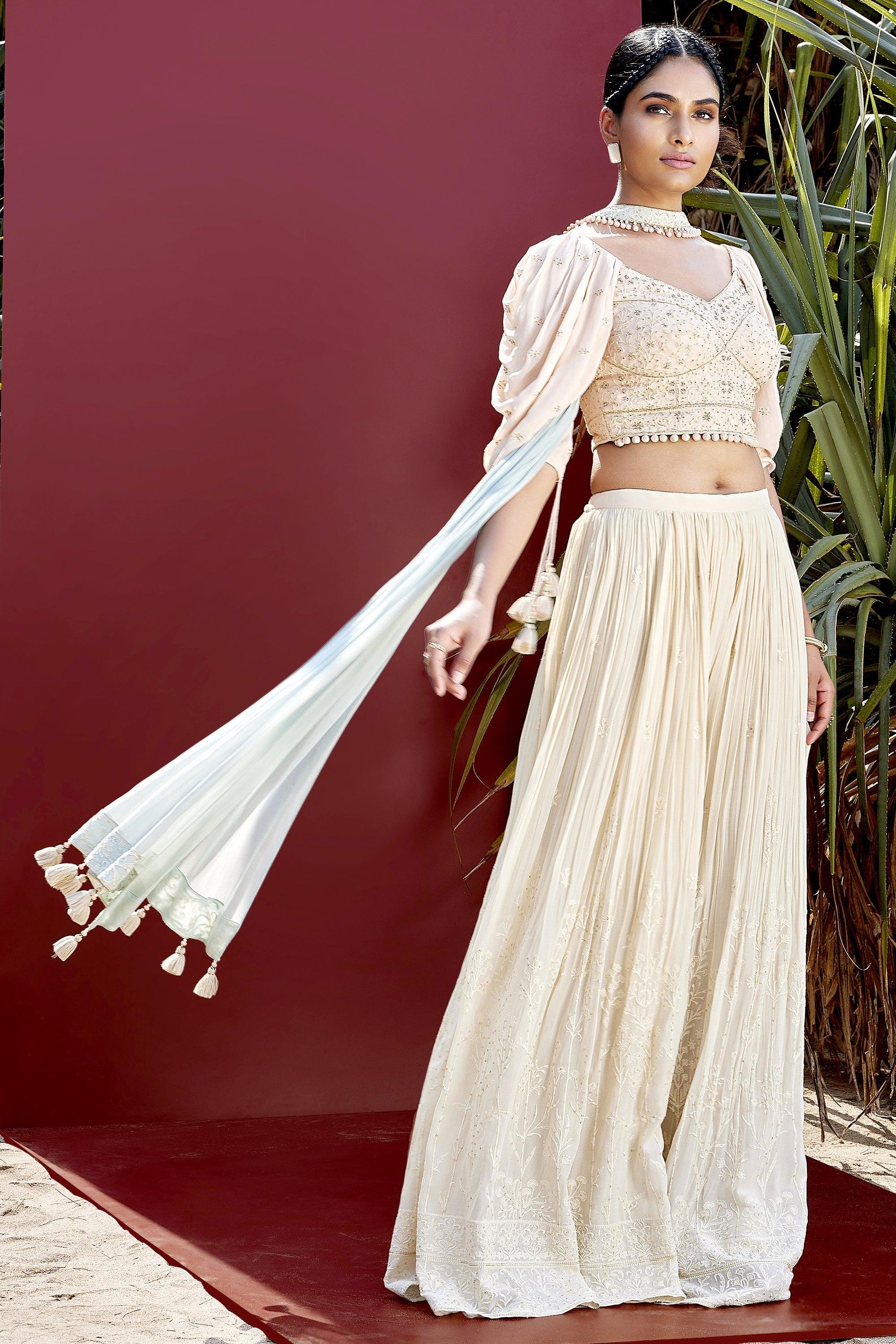 Party Wear Ladies Crop Top Palazzo With Shrug, Size: 38-44 at best price in  Jaipur