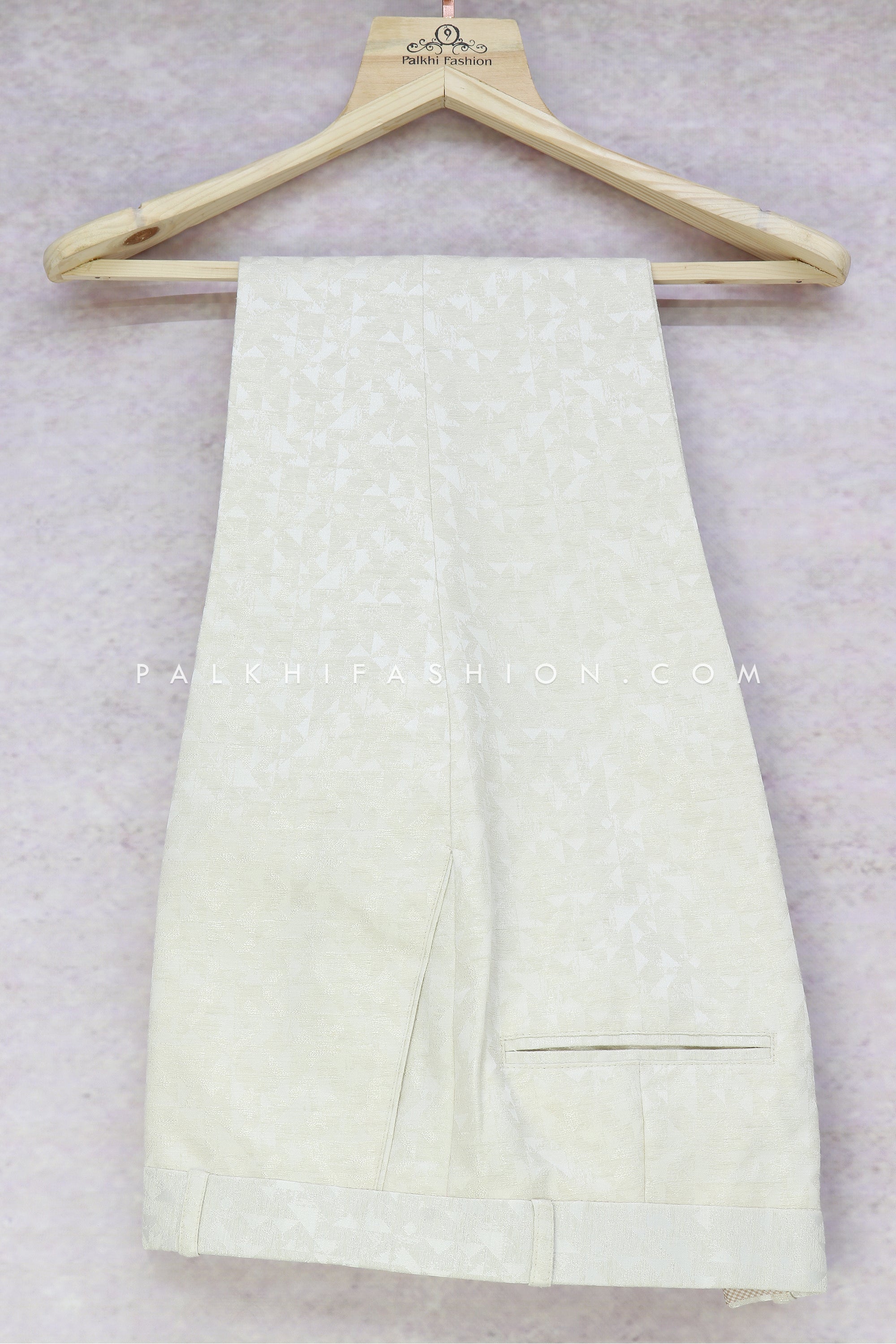 Cream Color Pure Silk Jodhpuri Suit With Handwork - Palkhi Fashion