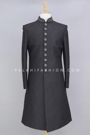 Designer Black Indo-Western In Lakhanvi Work 