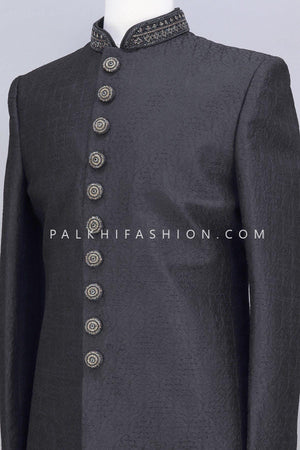 Designer Black Indo-Western In Lakhanvi Work 