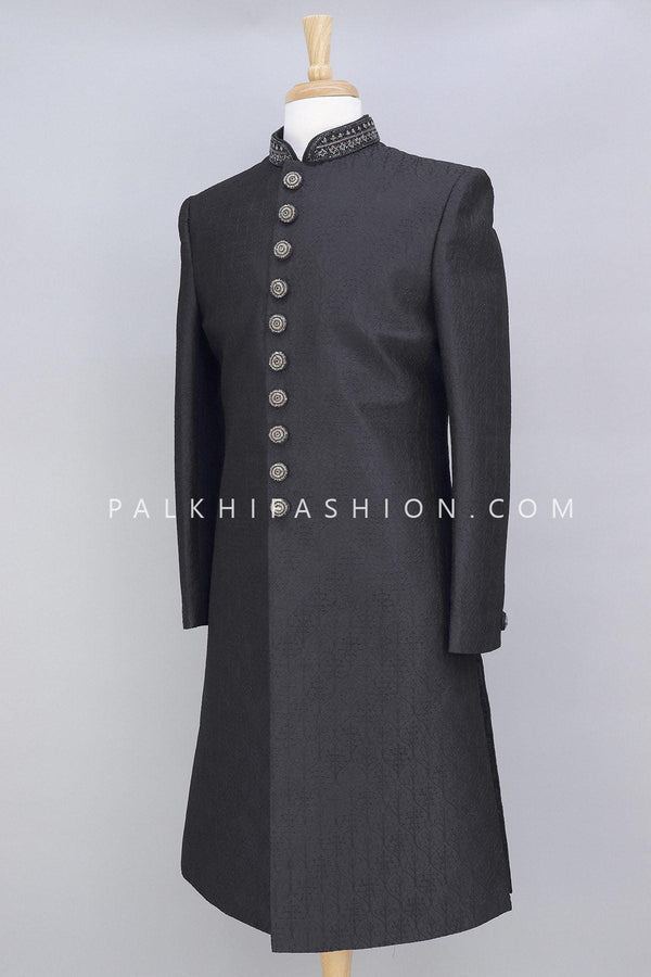 Designer Black Indo-Western In Lakhanvi Work - Palkhi Fashion
