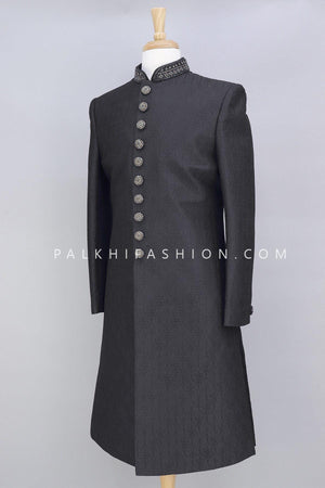 Designer Black Indo-Western In Lakhanvi Work 