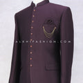 Elegant Dark Wine Jodhpuri Suit From Palkhi Fashion - Palkhi Fashion