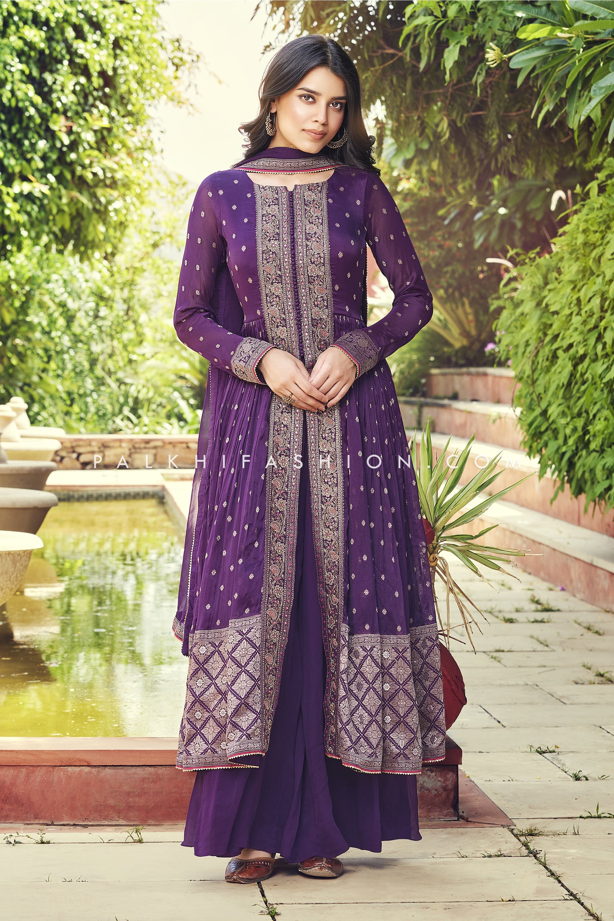 Ladies Palazzo Suits, Occasion : Party Wear, Wedding Wear, Stitch Type :  Unstitched at Rs 1,500 / Piece in Abohar