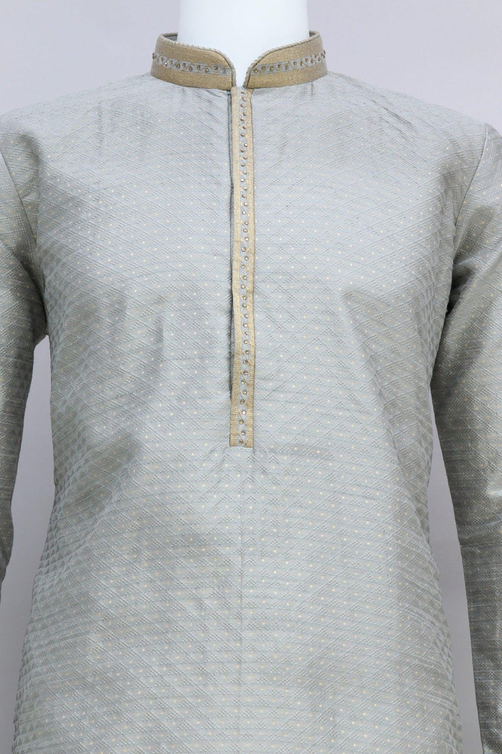 Grey Embroidery Work Men's Kurta Pajama - Palkhi Fashion