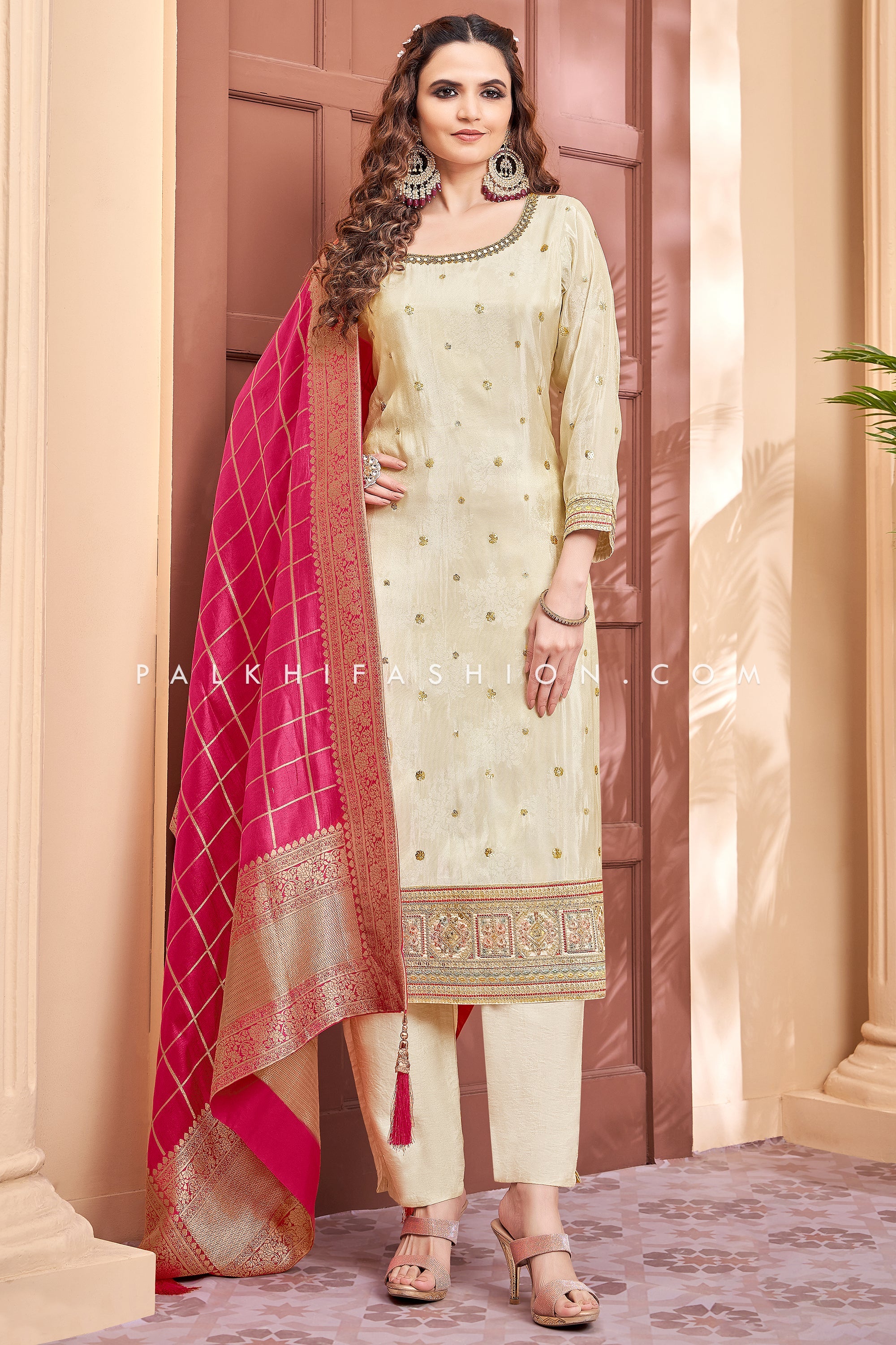 Buy Silk Suit with Banarasi Dupatta | Suits For Women | PSD Jaipur