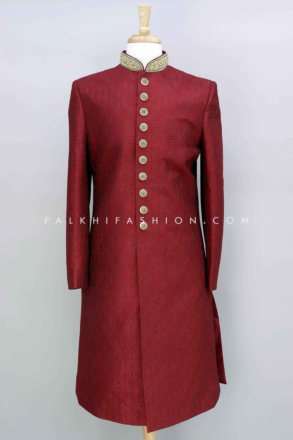 Maroon Pure Silk Black Indo-Western With Embroidery Work Palkhi Fashion Maroon Pure Silk Black Indo-Western With Embroidery Work Palkhi Fashion