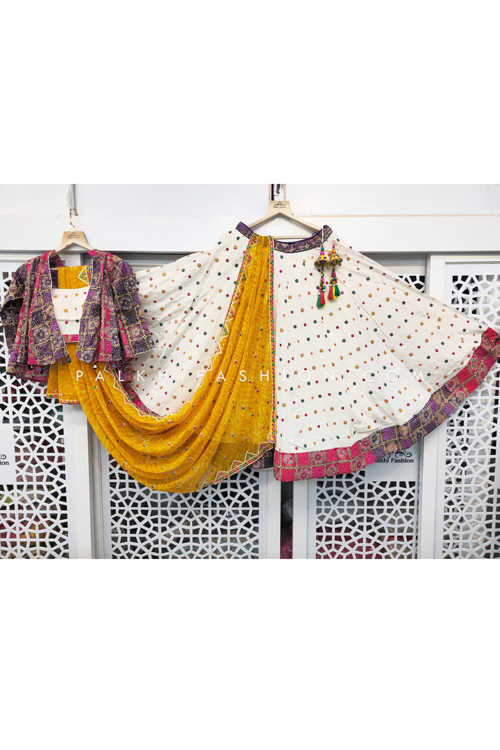 Multicolor Designer Navratri Chaniya Choli With Separate Jacket - Palkhi Fashion