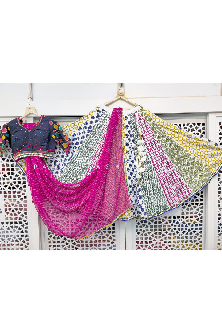 Multicolor Navratri Chaniya Choli With Embroidery Work - Palkhi Fashion