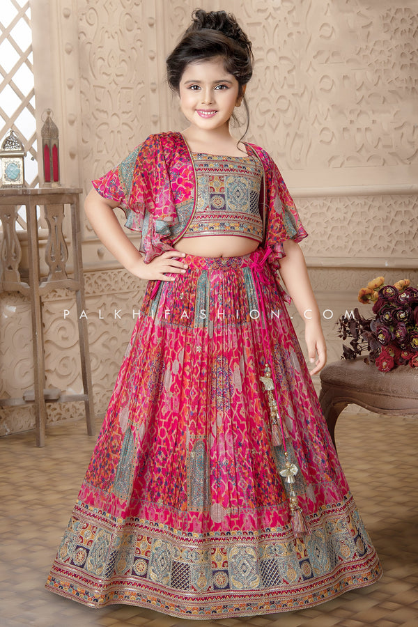 Rani Pink Girl Designer Lehenga Choli With Appealing Work - Palkhi Fashion
