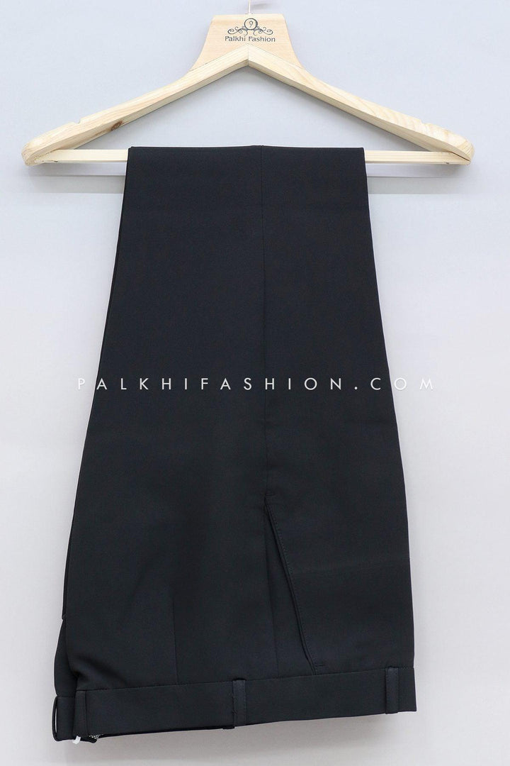 Stunning Black Pure Silk Jodhpuri Suit With Handwork - Palkhi Fashion